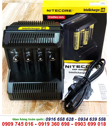 Máy sạc pin đa năng Nitecore i8 tự ngắt điện, có 8 kênh, Sạc được 1,2,3,4,5,6,7,8 pin Lithium Li-Ion, NiMh, NICd